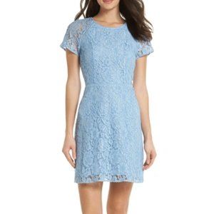 Charles Henry blue lace dress